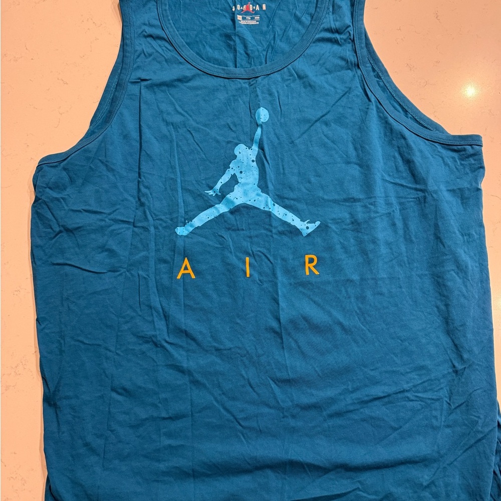 Jordan Teal Tee with Red Logo